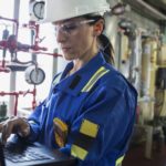 Female worker in factory