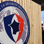 This picture shows the information system national security agency (ANSSI) logo at the International Cybersecurity Forum (FIC) in Lille on January 28, 2020.