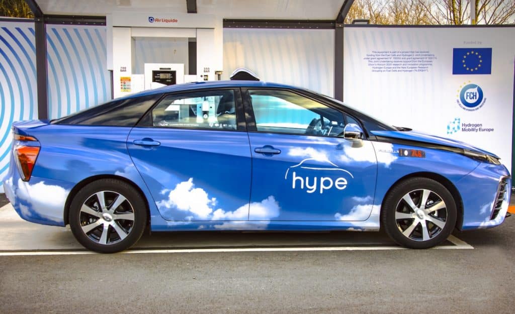 vehicle from the Hype hydrocarbon taxi fleet, by STEP.